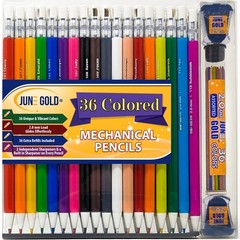 June Gold 36 Colored 2.0 mm 1 Count (Pack of 74), 36 Unique Colors + Refills