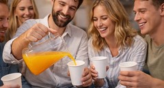Paper Coffee Cups 12 oz, 100 Pack White Disposable Cups for Hot & Cold