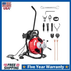 Electric Drain Cleaner Machine ,50 Ft x 3/8 In Auto Feed Sewer Snake Drain Auger