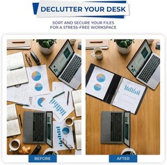 Sleek Black 1.5” 3 Ring Binder – 325 Sheets, Eco-Friendly, Clear View Finish