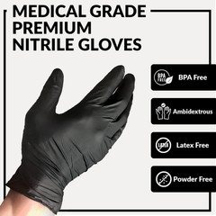 Nitrile Exam Gloves – Medical Grade, Powder Free, Latex Rubber Free, Disposable,