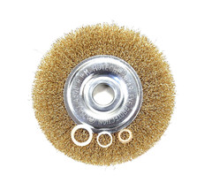 2PC 6” Crimped Wire Wheel Brush 1/2” Thick Deburring Bench Grinder 590306
