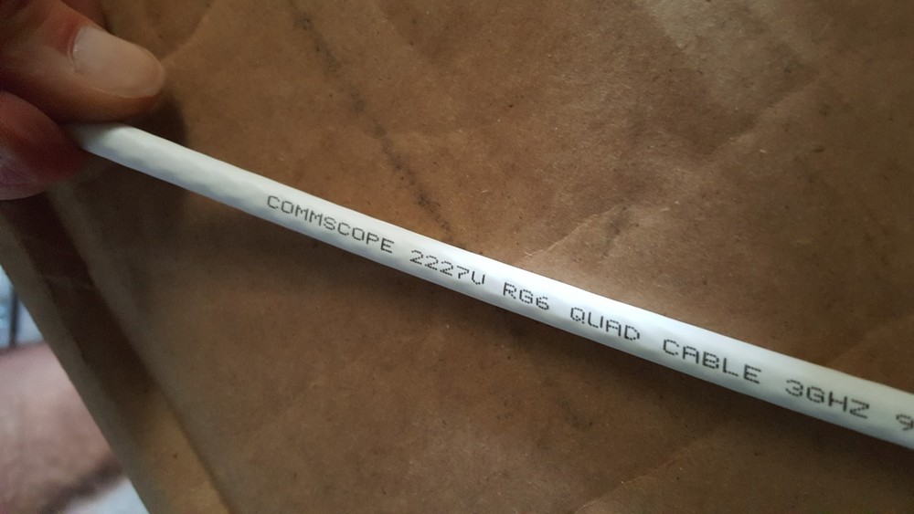 Commscope Uniprise 2227V RG6 Quad Shield 3GHz Plenum Coaxial Cable White /50ft