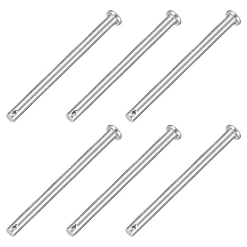 6Pcs 1/4″ x 3-1/8″ Single Hole Clevis Pins 304 Stainless Steel Flat Head Pins