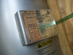NEW AESSEAL STAINLESS VESSEL MODEL SSE25 SIZE 25 LITRE 6.6 GAL. MFG. DATE 201