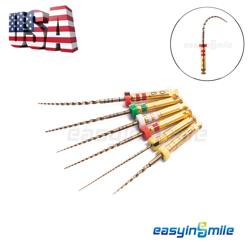 6pc Endodontic Dental Endo NITI Files X3-Pro Gold Taper Root Canal Rotary Files