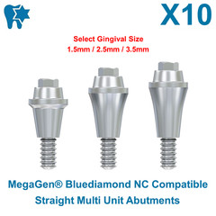 10x Dental MegaGen® Bluediamond NC Compatible Straight Multi Unit Abutments