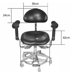 Imported PU Leather Dental 360° Mobile Dynamic Adjustable Chair with Armrest USA
