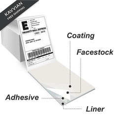 4×6 Thermal Labels 500/Stack, HUOJI Shipping 1 Stack | 500 Labels, White