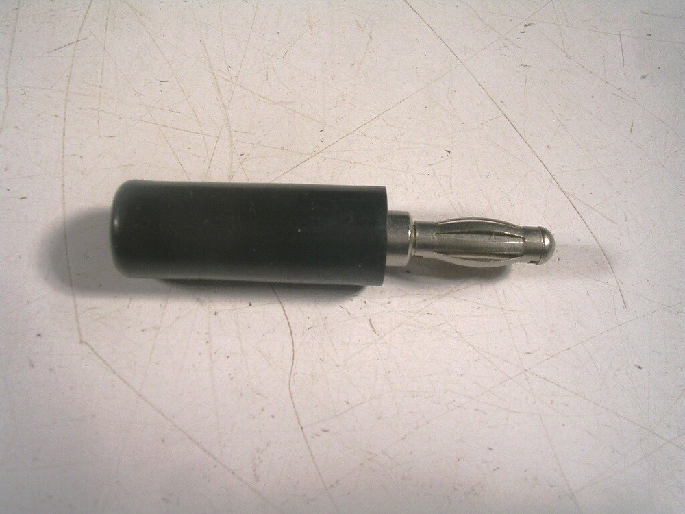 HH SMITH 211-103 PLUG BANANA CABLE BLACK LOT OF (5) SOLDER LESS
