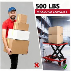 500LB Hydraulic Lift Table Cart 28.5in Single Scissor Lift Table w/ Non-Slip Pad