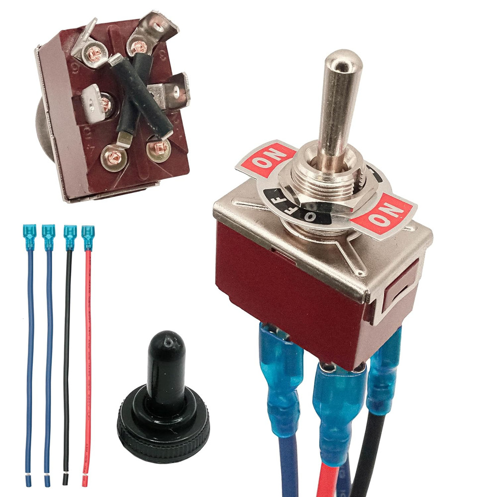 Momentary Reverse Polarity Switch 12V 30A | DPDT 4-Pin (On)-Off-(On) Toggle Swit
