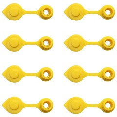(8) Yellow Vent Gas Caps w/Retaining Lip Works with Plastic and Metal Containers
