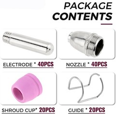 120pcs Plasma Cutter Torch Consumables Kit 60Amp for SG-55, AG-60, WSD-60 CUT50