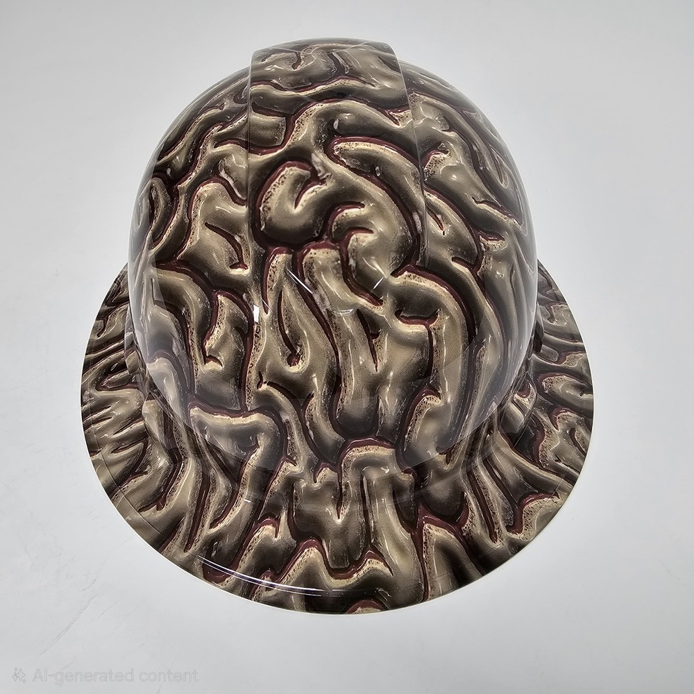 full brim hard hat custom hydro dipped IN BRAIN BUCKET BIG BRAINIAC NEW