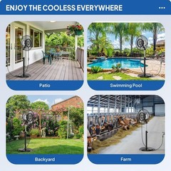 20 inch Misting Fan, Industrial Mister Cooling Fan, 4 Speeds Floor Standing Fan