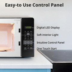 COMFEE’ EM720CPL-PMB 0.7cu.ft 700W Countertop Microwave Oven, ECO Mode, Black