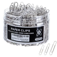 700Pcs Paper Clips Assorted Sizes Large (700PCS)