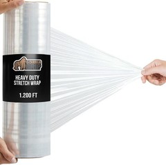 500% Stretch Film Heavy Duty Plastic, 1200ft Shrink Wrap Roll 17″ Puncture Re…