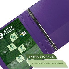 Plant-Based 1.5 Inch Durable Round Ring View Binder Eco-Friendly USDA Certified