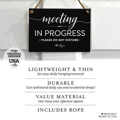 5×7 Inch Meeting in Progress Do Not Disturb Sign ~ Exclusive Value Series wit…