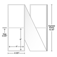 500 4×6 Fanfold Direct Thermal Shipping Labels for Zebra, Rollo, MUNBYN Printers