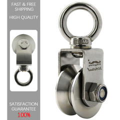 1Pc M10 V Groove Roller Wheel Swivel Cable Rope Wire Pulley Block Bearing Steel