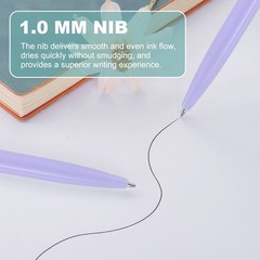 50 Pcs BallPoint Pens, Retractable Black Ink Bulk Pens, Candy Purple Casing