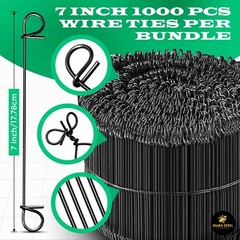 Double loop wire ties 7 inch 1000pc 17 gauge annealed rebar SIMBASTEEL