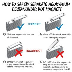 80lbs Pulling Force Neodymium Rectangular Pot Magnets 60 Packs, 2.36″x0.53″x0…