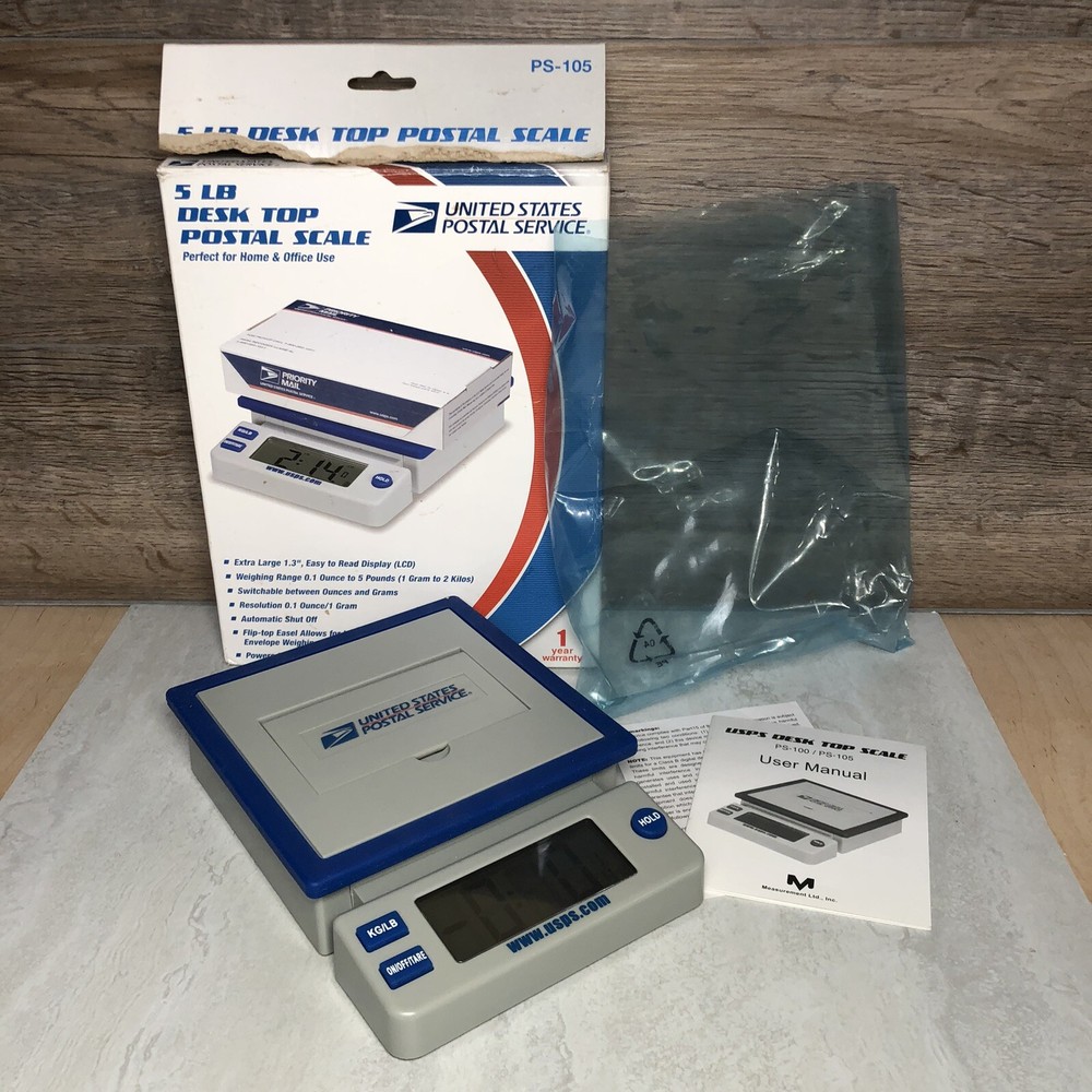 United States Postal Service 5 LB Desktop Postal Scale 2008 BATTERY POWER TESTED