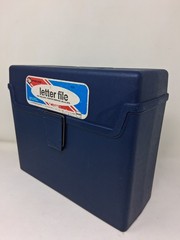 Vintage 1972 Sterling Letter File Storage Box Handle Dark Blue #274 Retro