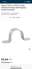 Figure 7102 1 in. CPVC 2-Hole Wraparound Strap (Self-Tapping Screws Included)