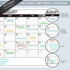 Large Dry Erase Calendar for Wall – Undated 1 Month Big 40″ x 30″