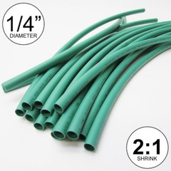 1/4″ ID Green Heat Shrink Tube 2:1 ratio wrap (25 ft) 0.25 inch/feet/foot/to 6mm