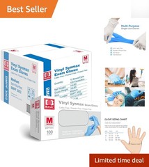 Bulk Synmax Vinyl Exam Gloves: 1000 Count, 4 Mil, Blue, Latex-Free & Powder-Free