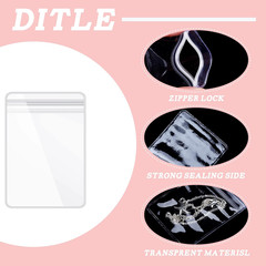 Spakon 160 Pcs Clear PVC Jewelry Bags 5 Sizes Plastic Transparent Zipper Jewelry