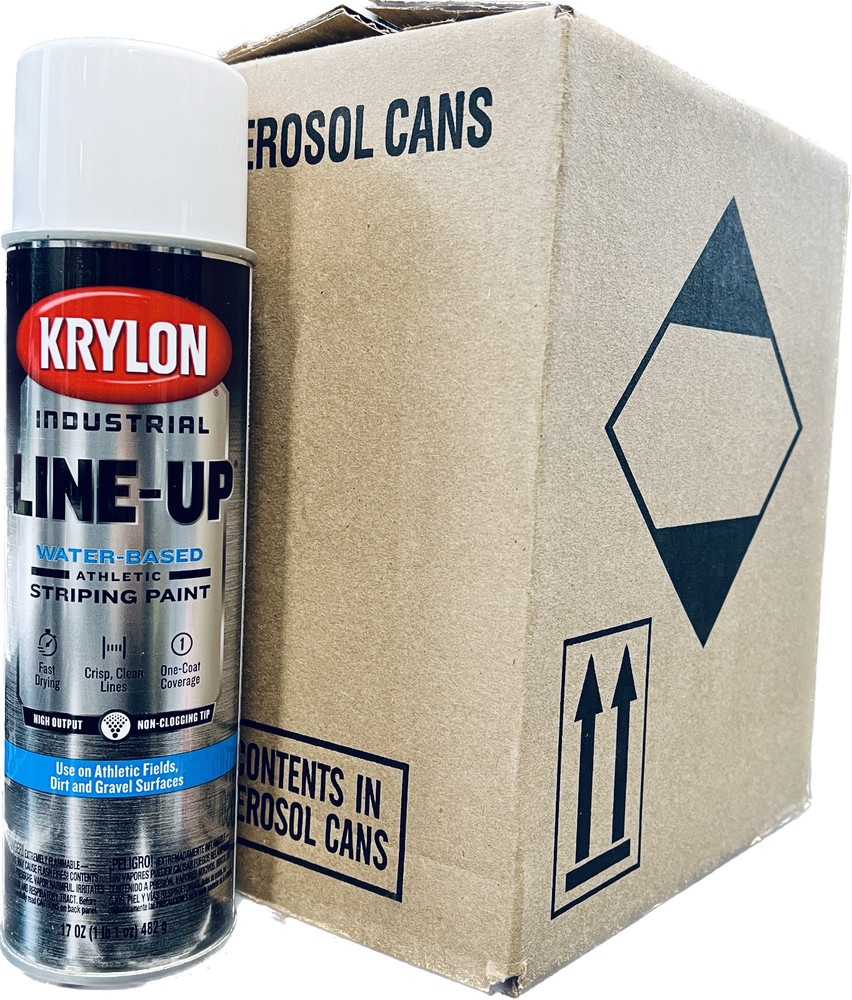 Krylon 8305 6 PK Industrial Line-Up WB Athletic Striping Paint WHITE – 17 oz