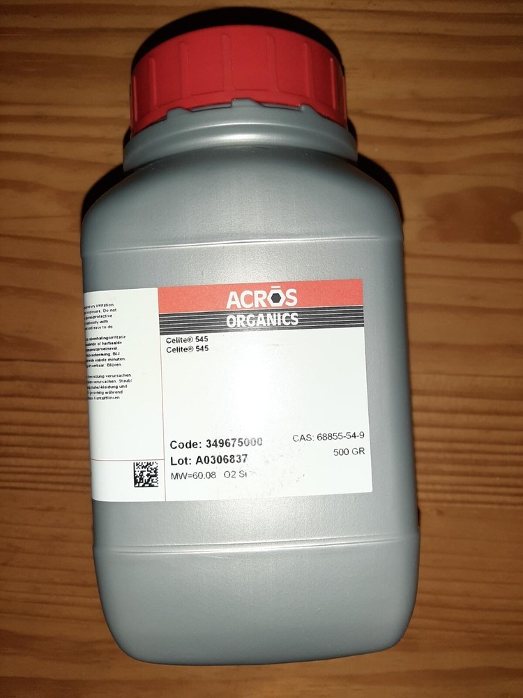 Celite 545, Acros organics, 349675000, 500g, opened bottle
