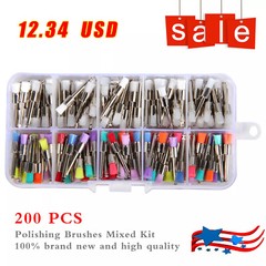 Disposable Dental Prophy Polishing Brush Latch Flat Type Rainbow 200Pcs/Box