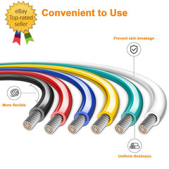 16 Gauge Wire – 600FT, 100FT Spool, 6 Colors, Copper Clad Aluminium, Low Voltage