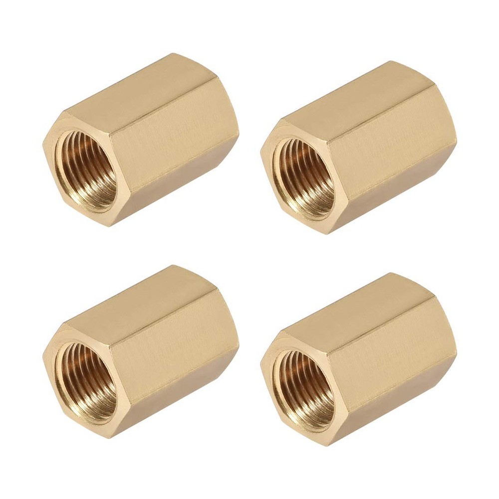 Brass Pipe Fitting 1/8 Straight Hex Nipple Coupler Female Thread Connector