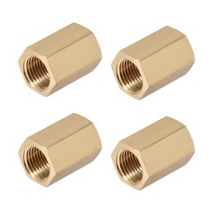 Brass Pipe Fitting 1/8 Straight Hex Nipple Coupler Female Thread Connector