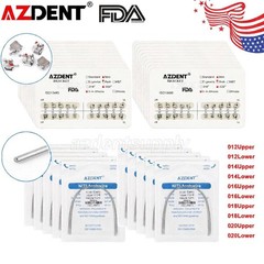 AZDENT Dental Ortho Brackets Metal Mini Roth.022/018 Hook 345/Arch Wire Nature