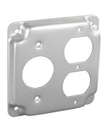 50- Southwire Garvin 4 Inch Square 1/2 Inch Raised Duplex And Single Receptacle