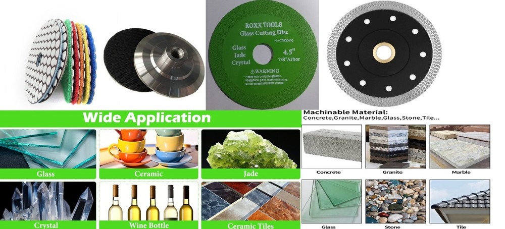 POWER Tools Stone Fabrication Kit: DIAMOND PAD 15PC + CERAMIC MARBLE GLASS BLADE