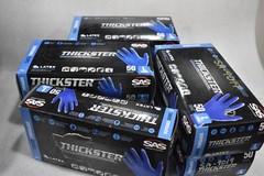 SAS SAFETY THICKSTER 14mil LARGE POWDERED LATEX DISPOSABLE GLOVES (LOT OF 1 BOX)