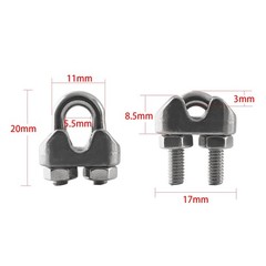 20PCS 1/8 Inch M3 304 Stainless Steel Wire Rope Cable Clip Clamp, Used for An…