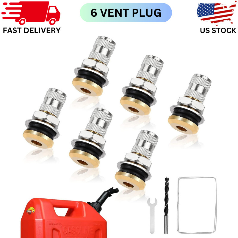 Gas Can Vent Caps | 6 Pack Fuel Gas Tank Vent Caps | Metal Gas Can Replacement |