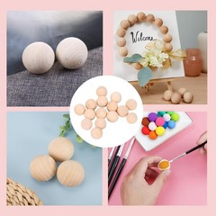 AUXBC 100 PCS 12MM Wooden Balls, Small Round 1/2 Inch inch